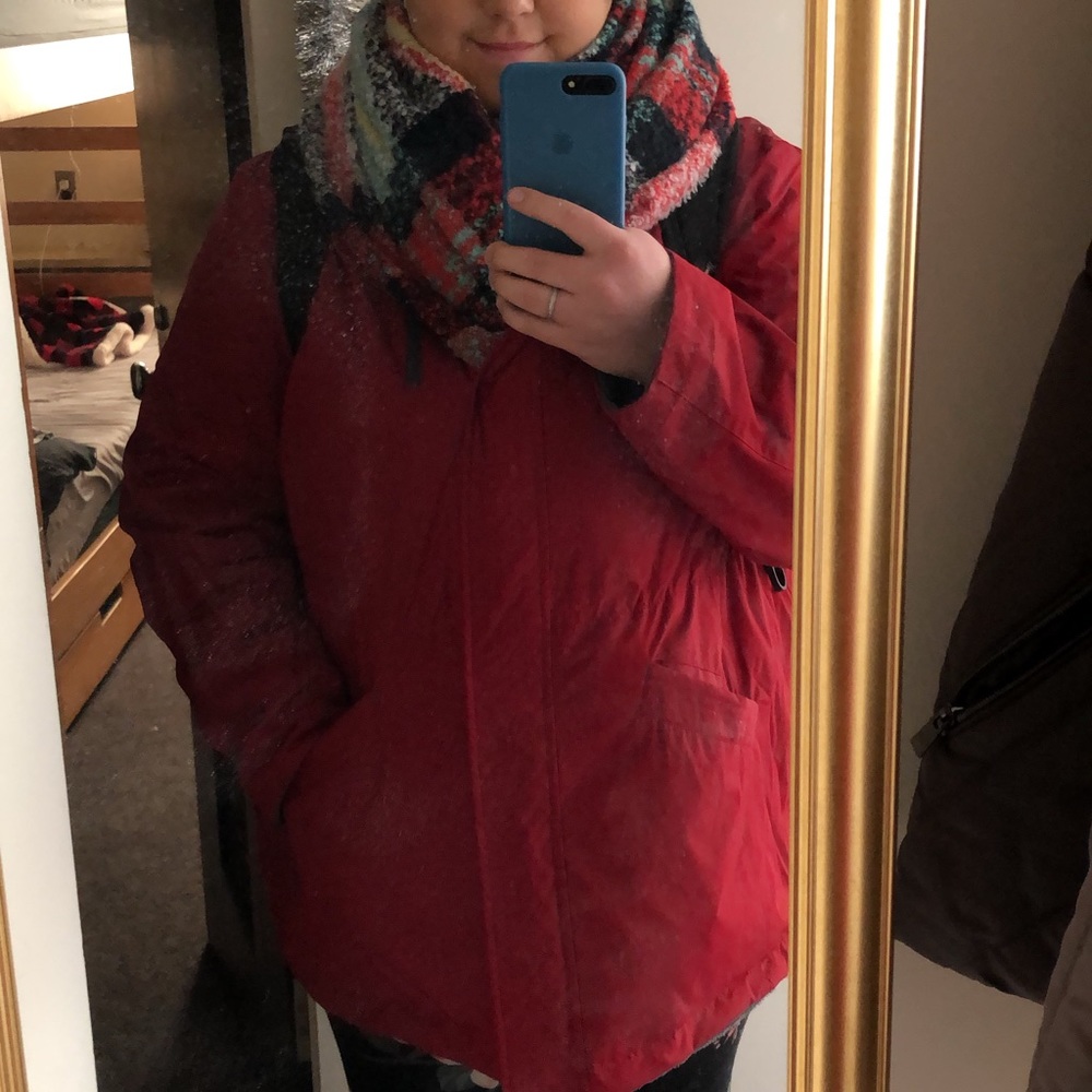 Red Fleece Lined Coat